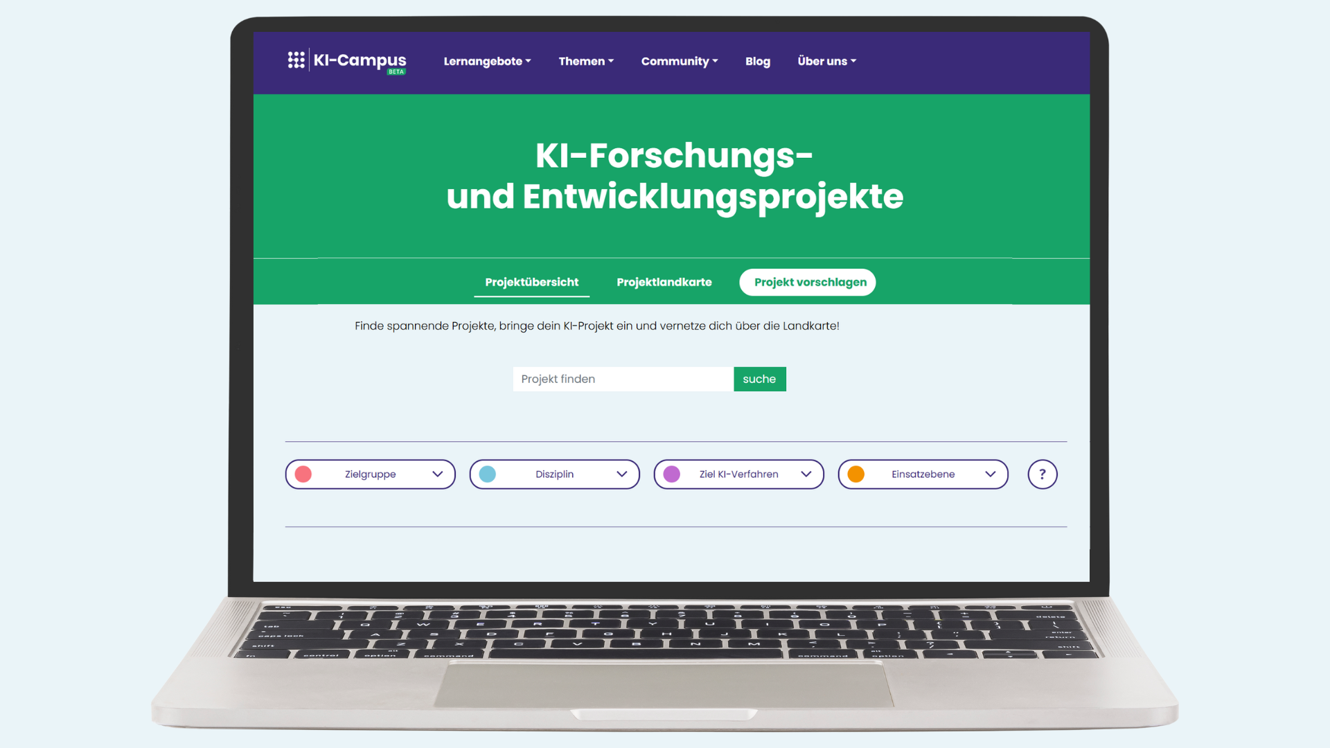 Übersichtsseite KI-Projekte