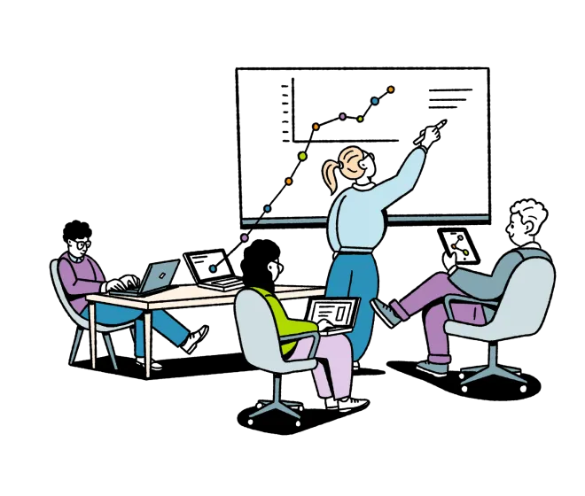 KI-Campus Illustration Unternehmen