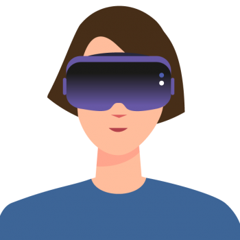 Grafik Person mit VR-Brille