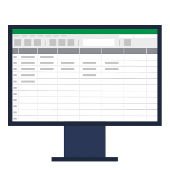 Grafik Tabellenprogramm auf dem Bildschirm