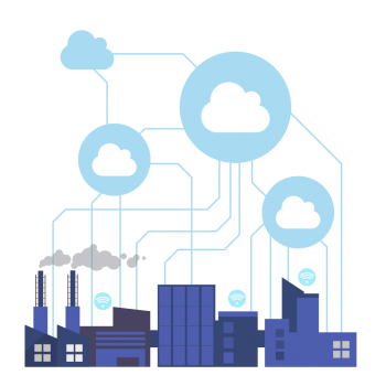 Grafik vernetzte Industrieanlage