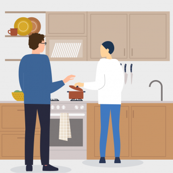 Grafik 2 Personen in einer Küche