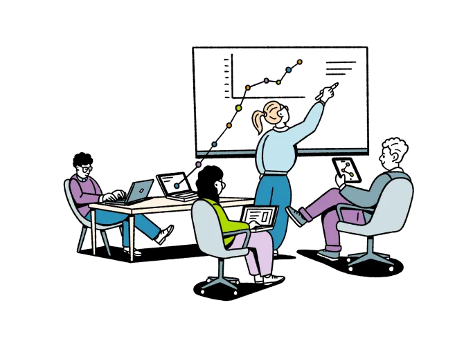 KI-Campus Illustration Unternehmen